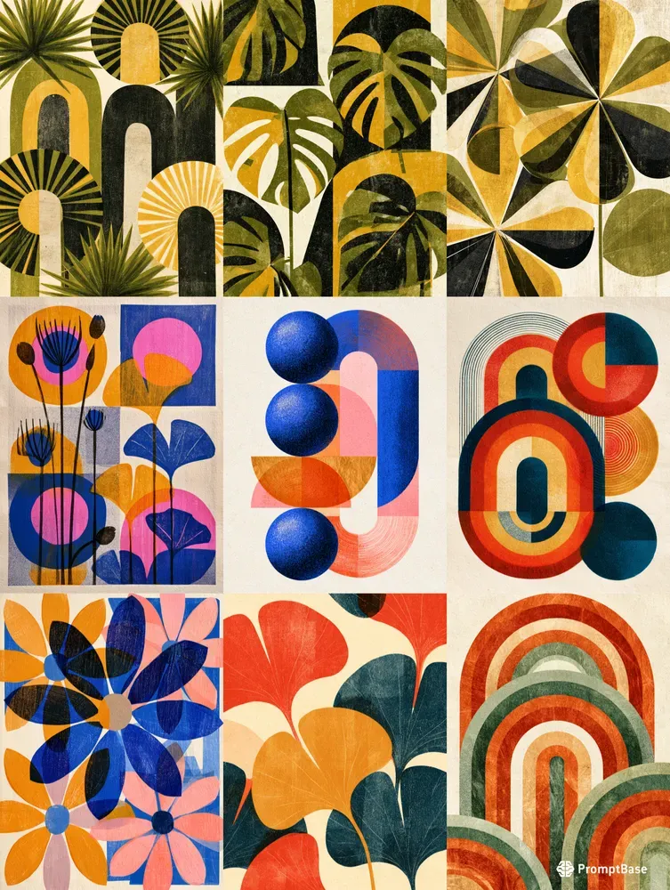 Modern Retro Risograph Collage Prints