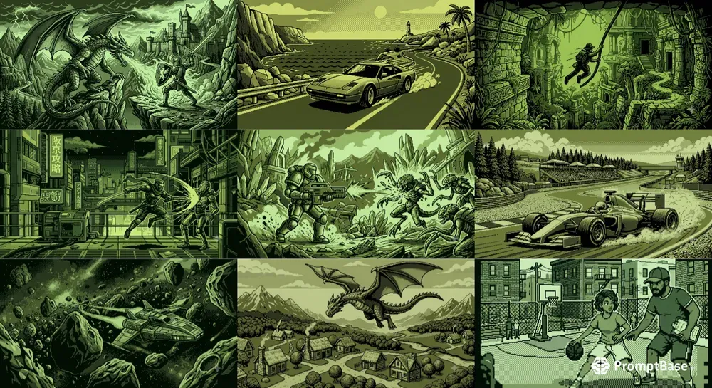 1989 Pure Monochrome Handheld Pixel Art