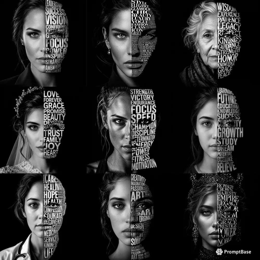 Human Split Typography Portrait Packs