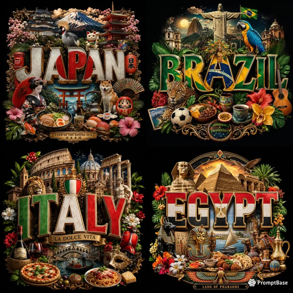 Vintage Travel Landmark Posters