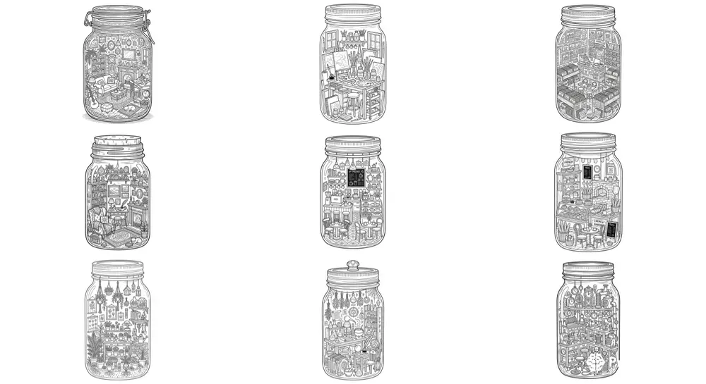 Detailed Jar Room Coloring Pages