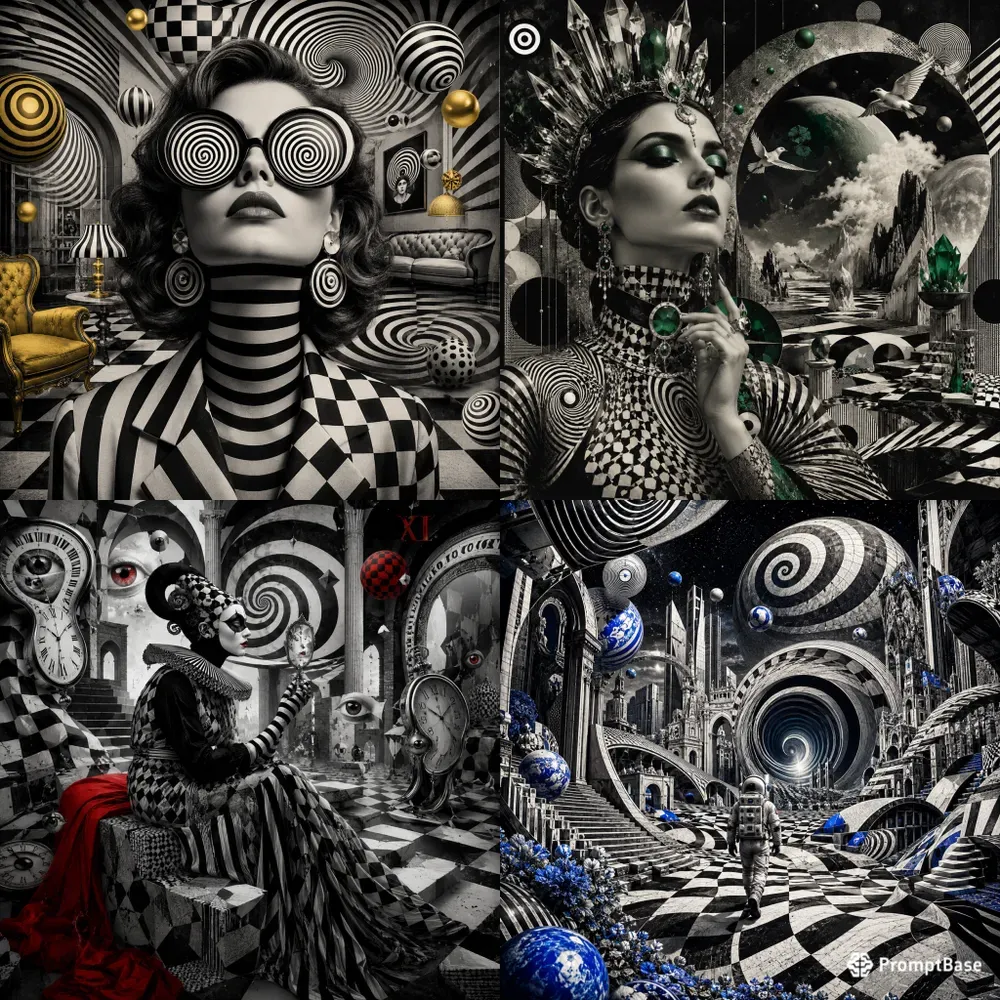 Psychedelic Monochrome Dreamscapes