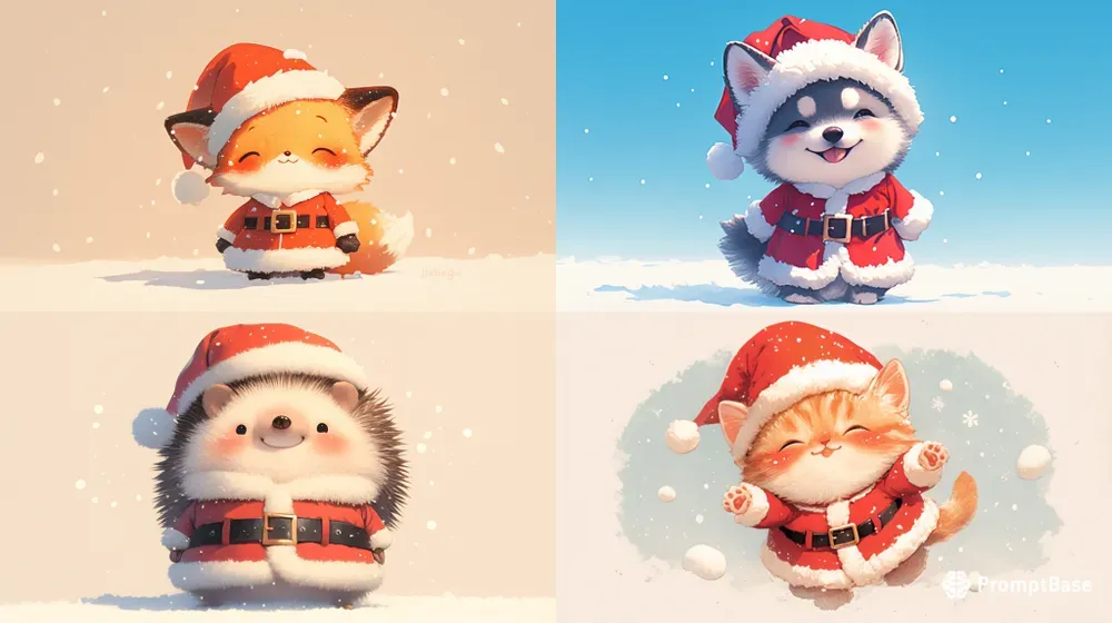 Cute Santa Animals Generator