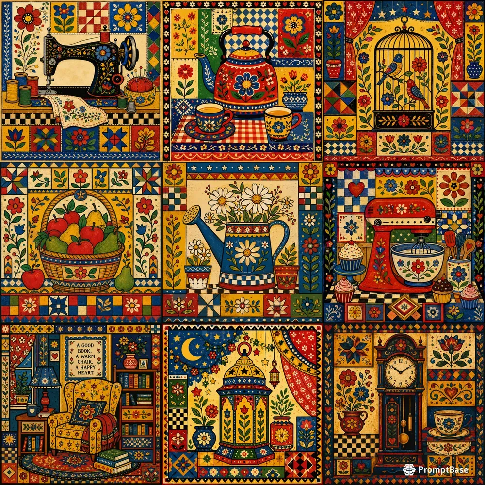 Folk Art Home Decor Poster Collections