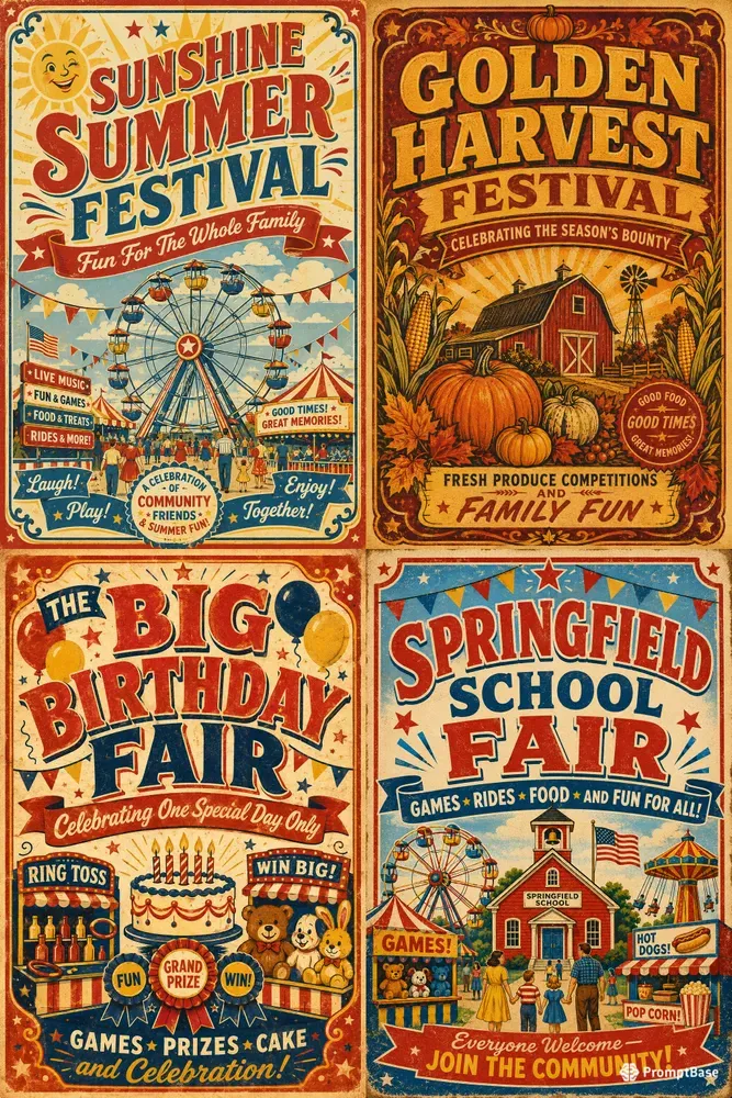 Retro County Fair Poster Generator