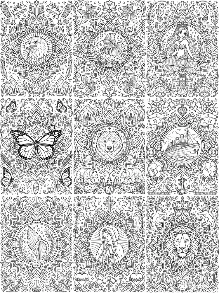 Multi Theme Mandala Coloring Creators