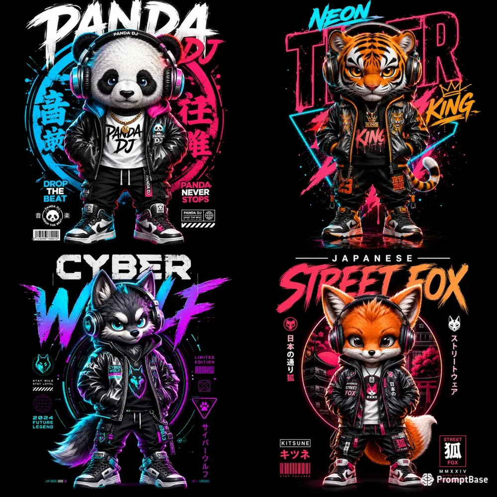 Urban Groove Bear Streetwear Mascot Art