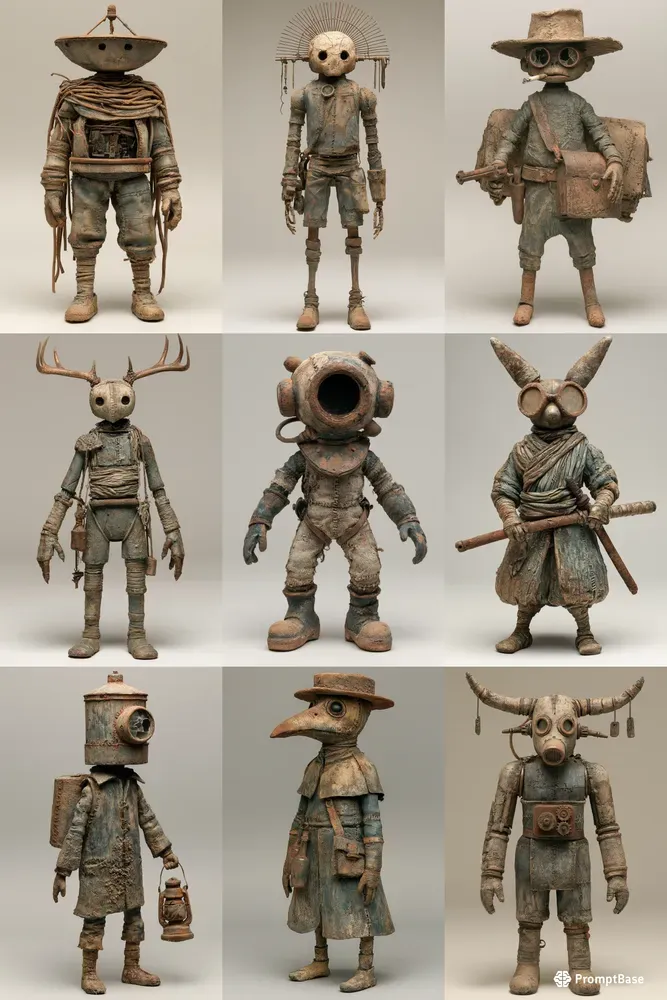 Postapocalyptic Toy Sculptures