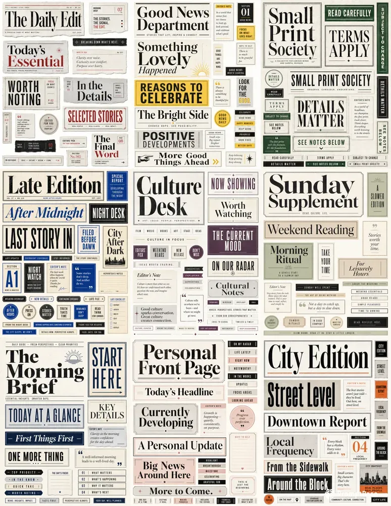Modern Newsprint Ephemera