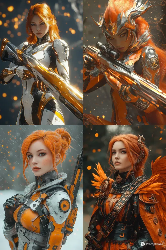 Solar Flame Huntress Scifi Art