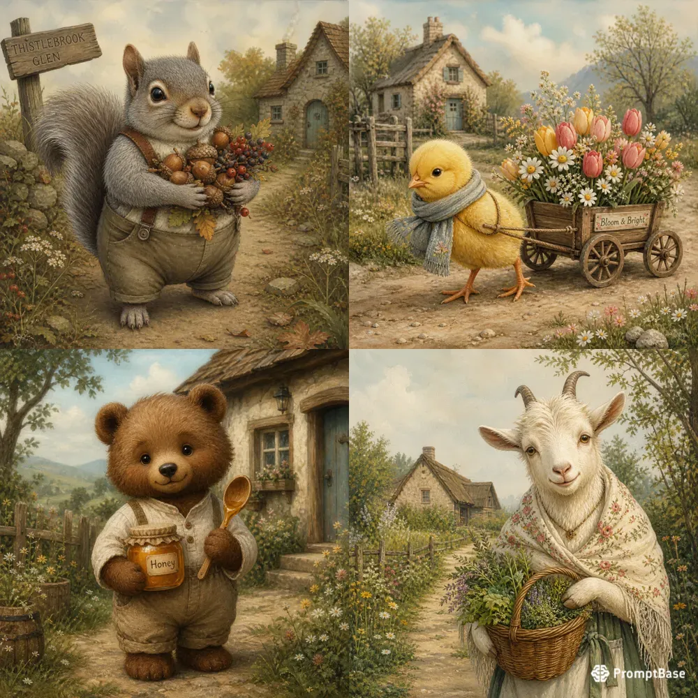 Storybook Farm Creatures Illustration Sets