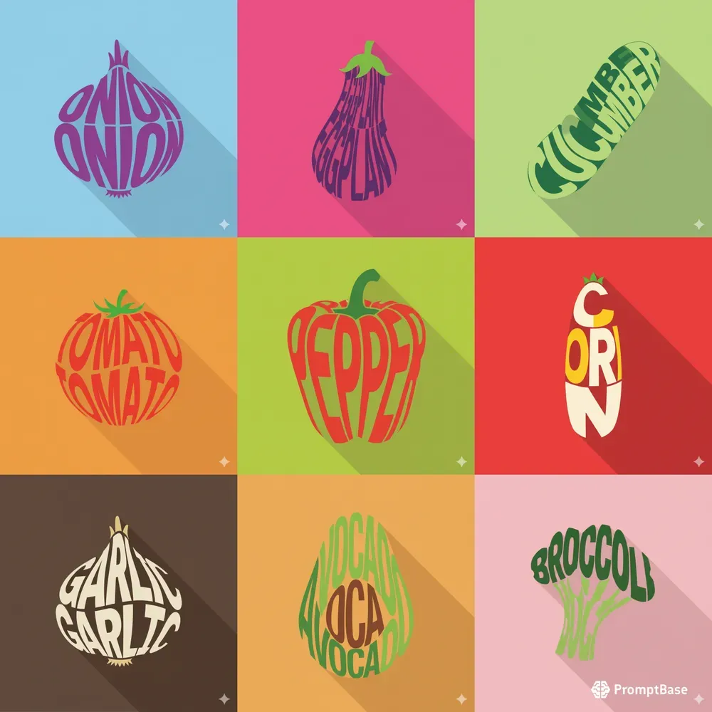 Vegetable Typography Word Art