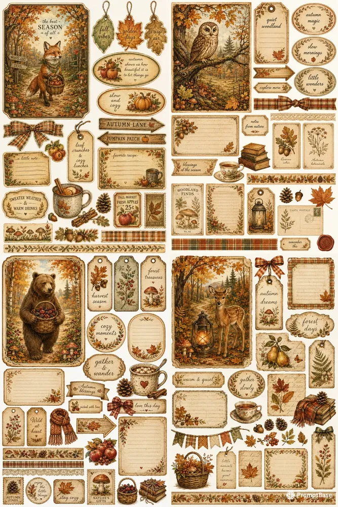 Cozy Autumn Ephemera Collages