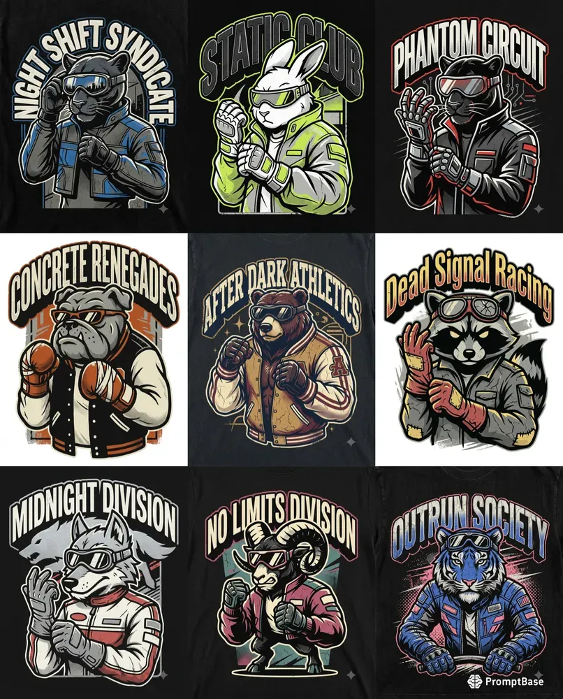 Streetwear Mascot T Shirt Graphics