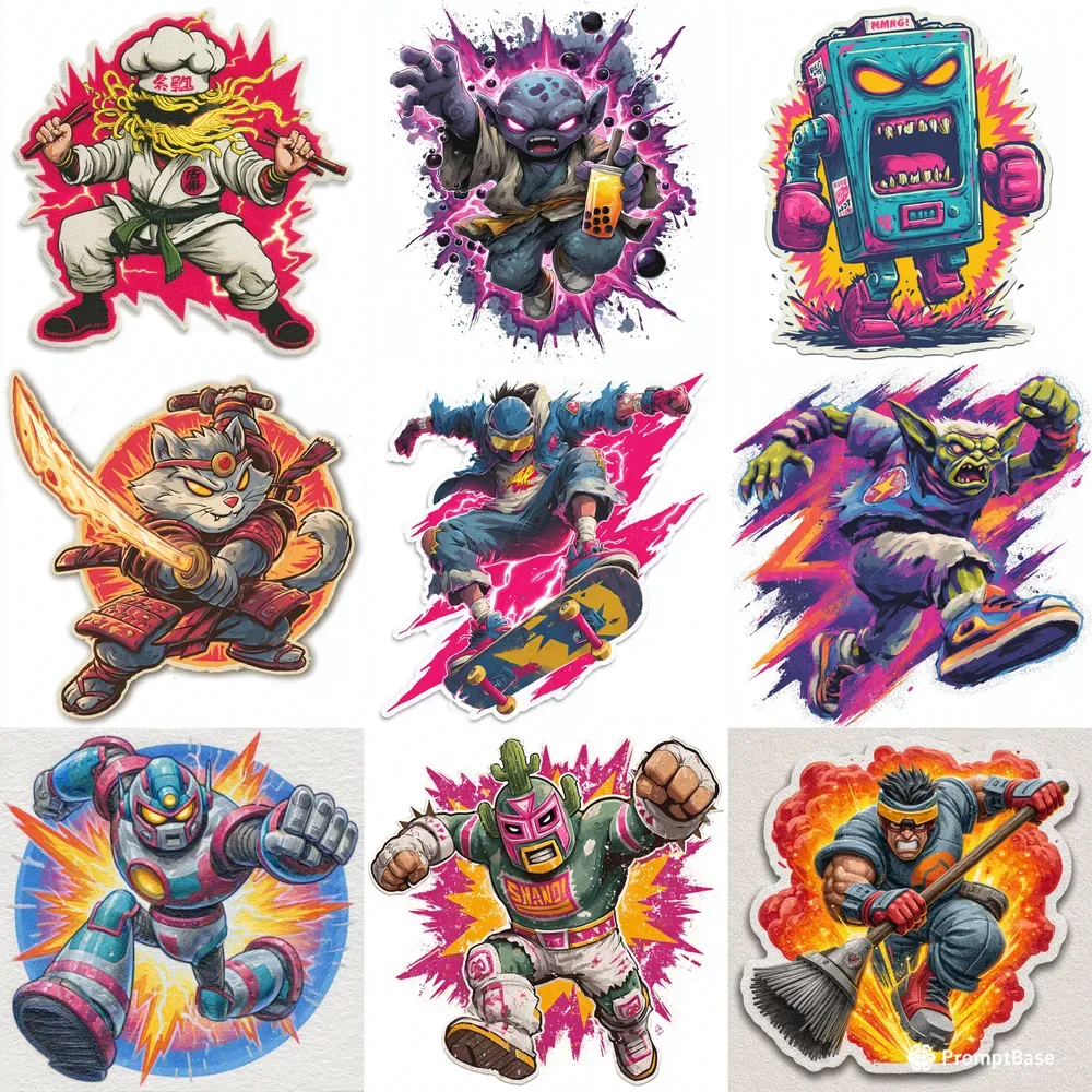 Neon Arcade Boss Stickers