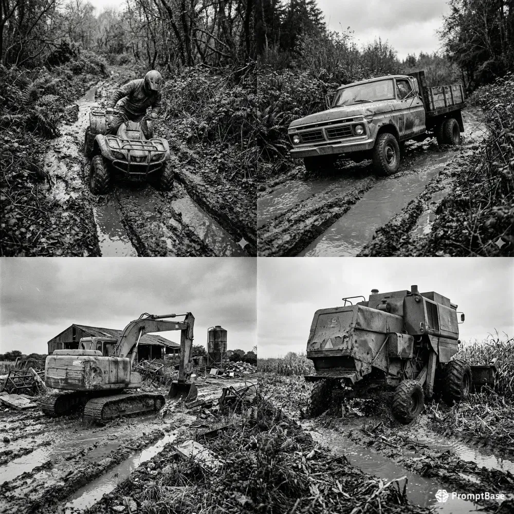 Gritty Kodak P3200 35mm Rural Vehicles