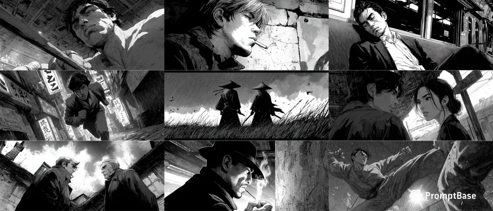 Dark Manga Story Panels