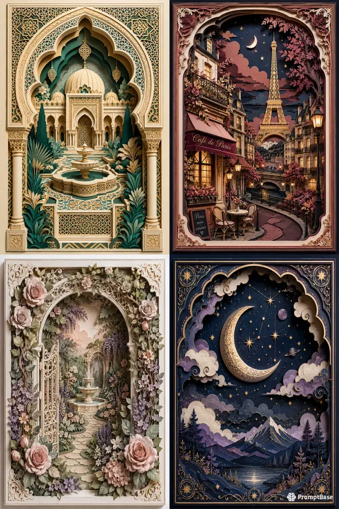 Luxury 3D Layered Paper Cut Art