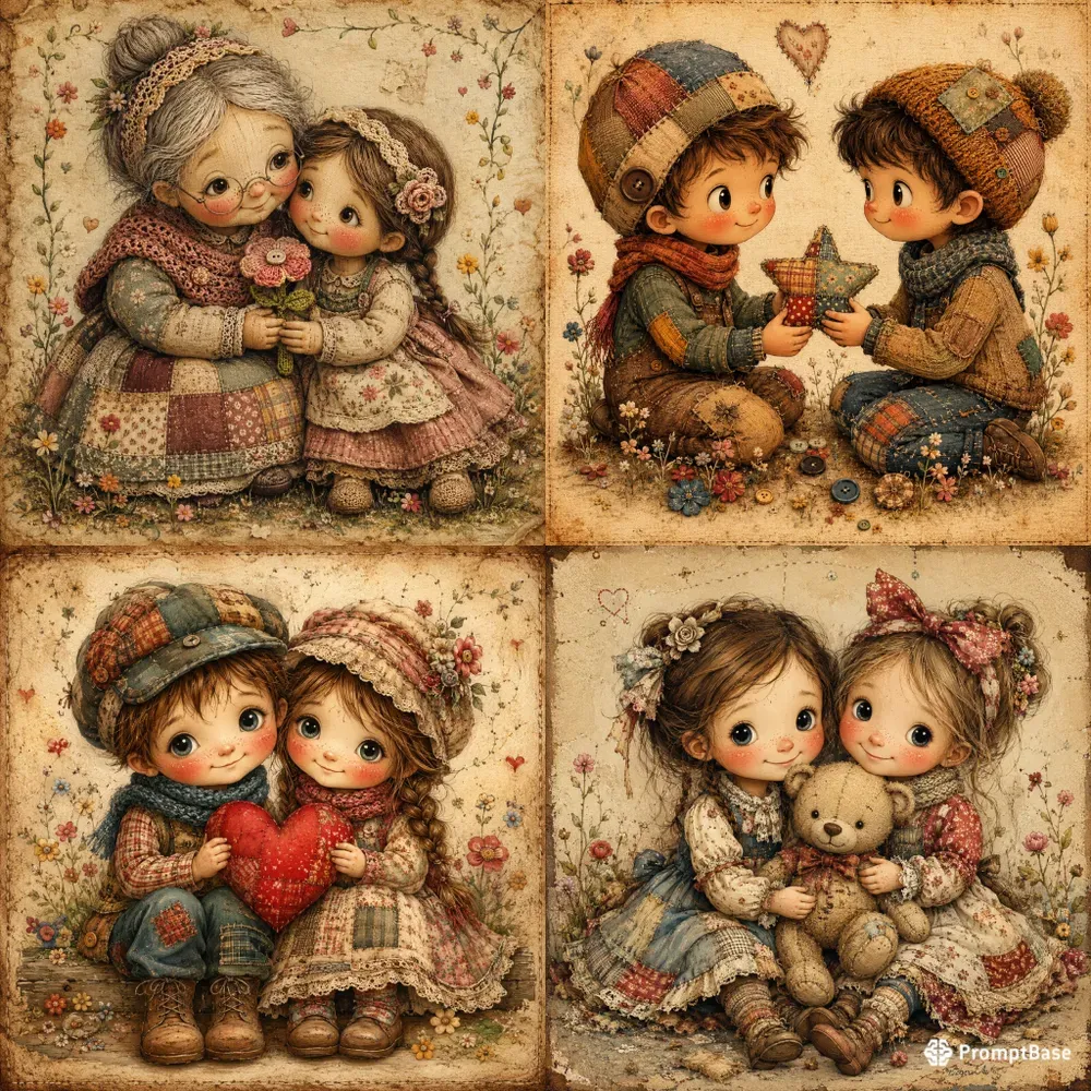Whimsical Patchwork Storybook Kids