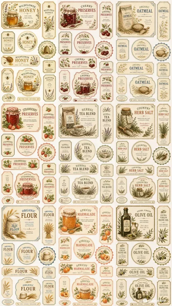 Organic Pantry Wrapper Cutouts Sheets