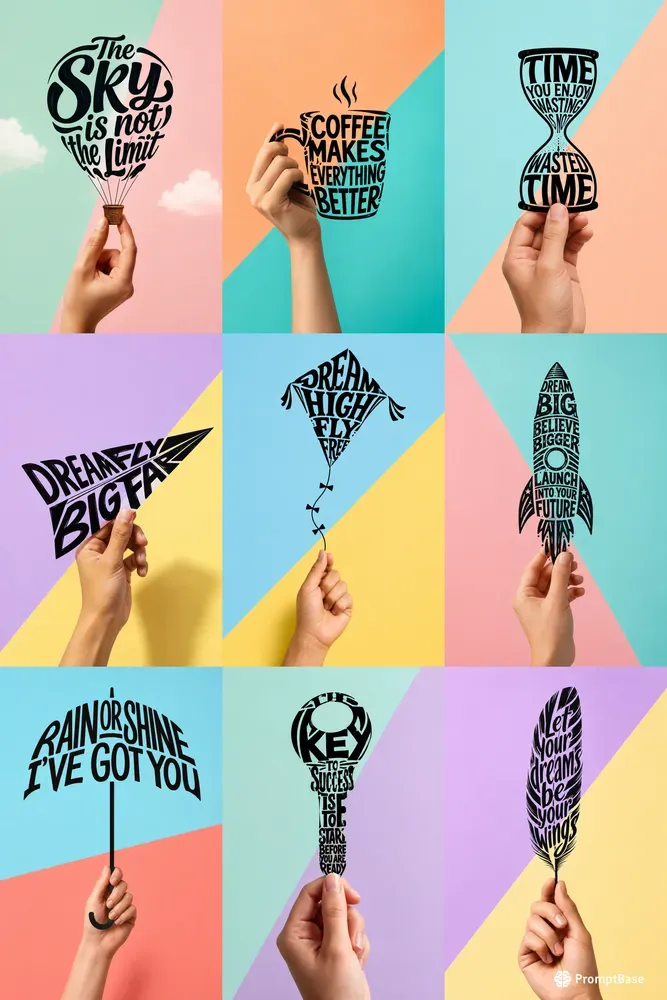 Creative Typography Object Posters