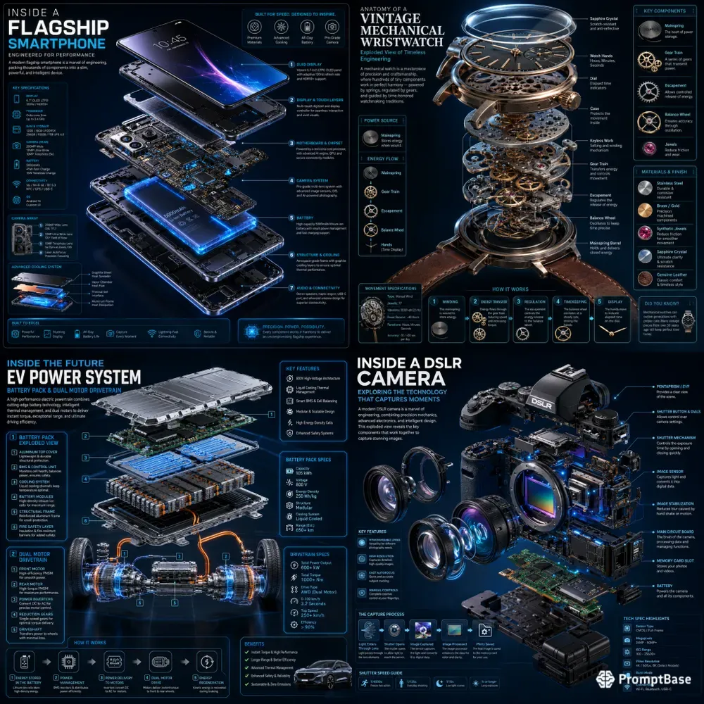 3D Exploded Tech Infographics