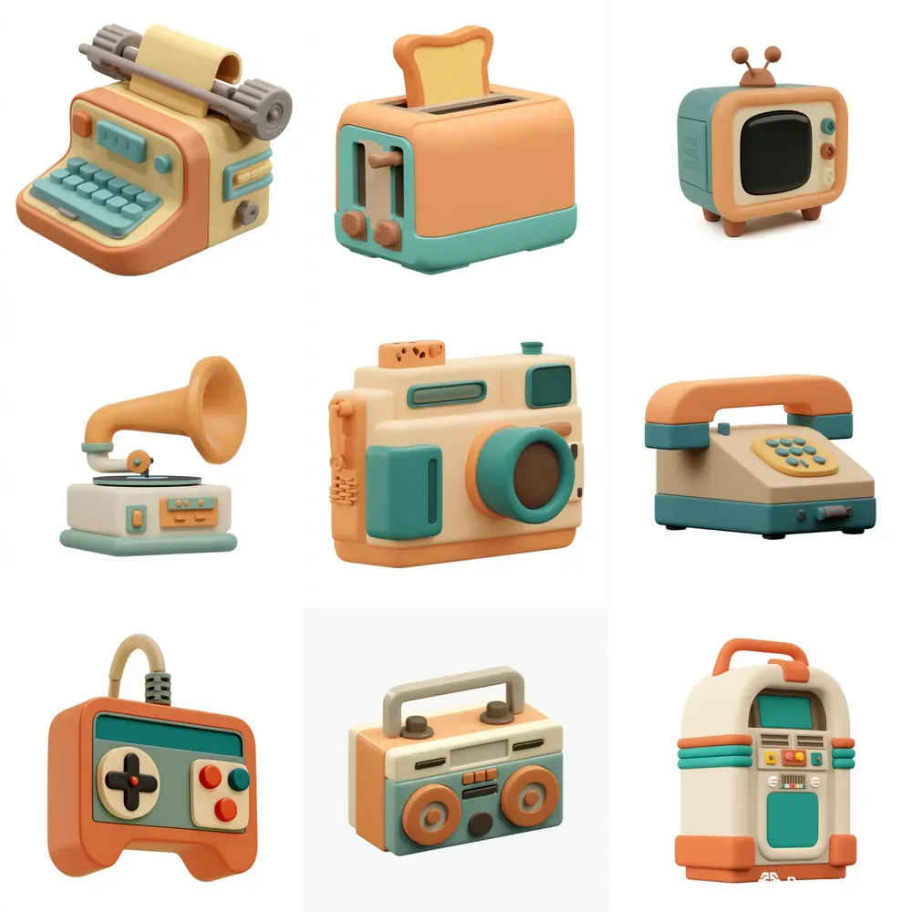Retro 3D Icons