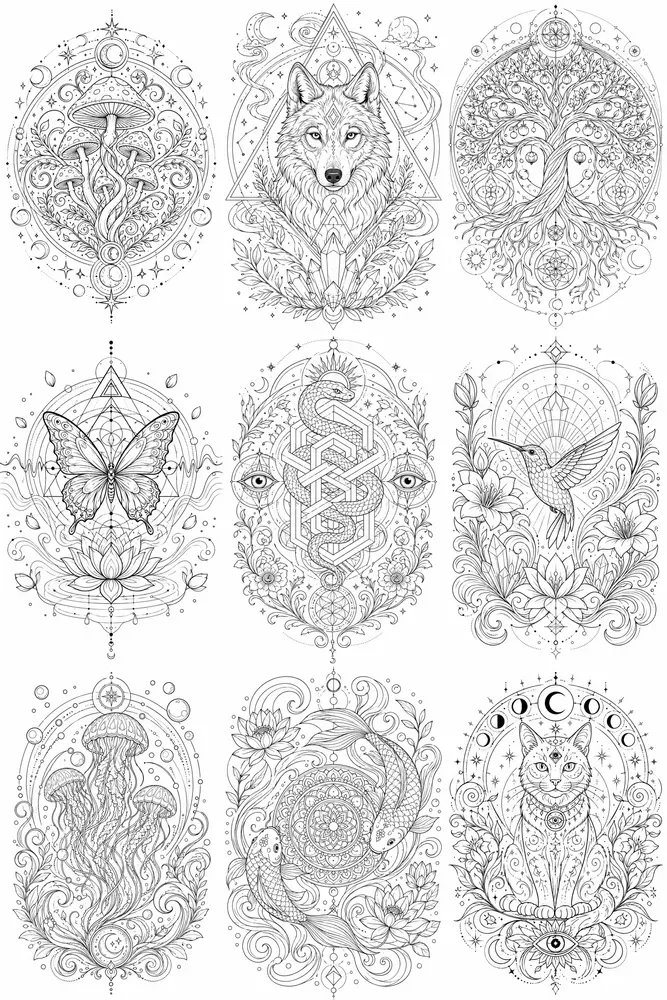 Modern Psychedelic Coloring Suites