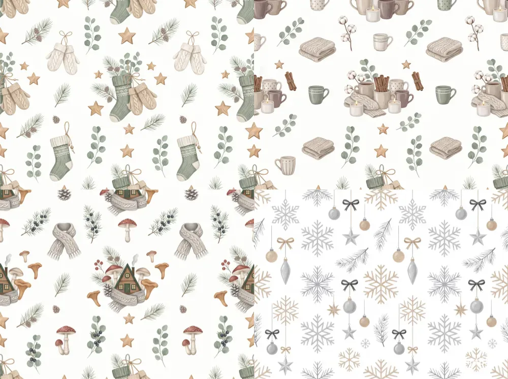 Scandinavian Winter Seamless Patterns