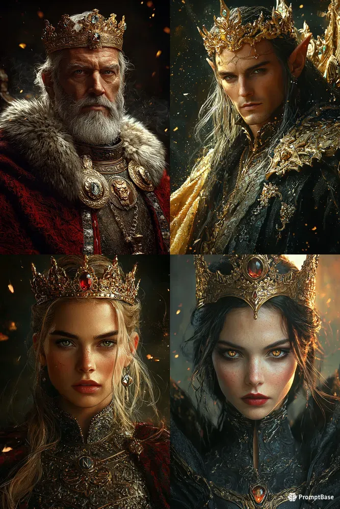Fantasy King And Queen Portraits Royal Art