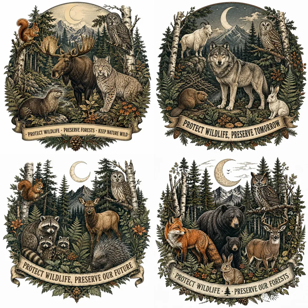 Woodland Wildlife Emblem Collections