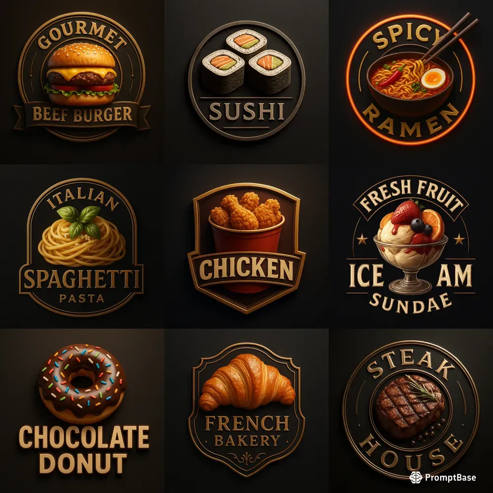 Professional 3D Food Logo Makers