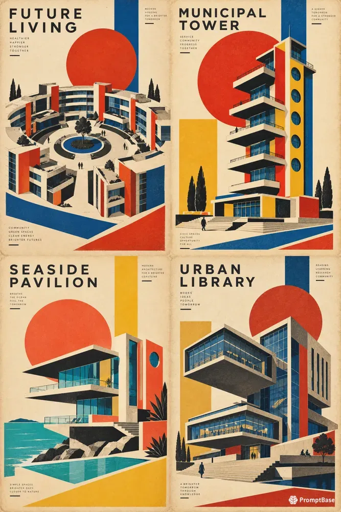 Bauhaus Architecture Art Posters