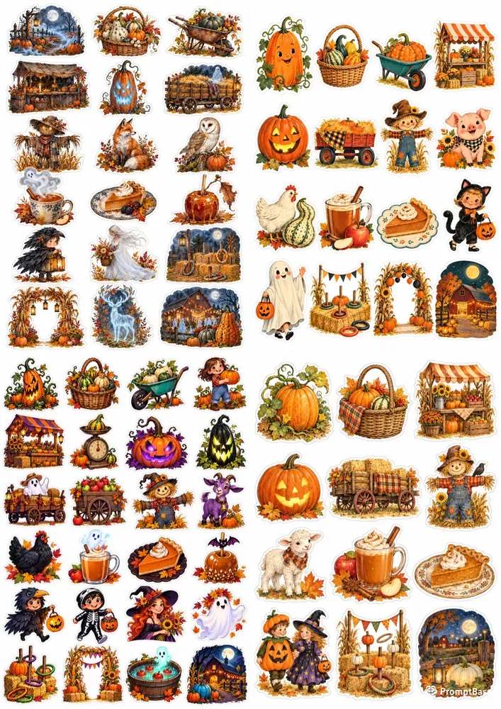 Pumpkin Harvest Sticker Sheets