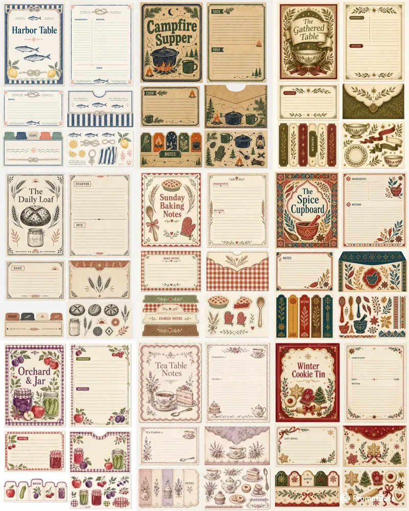 Retro Recipe Journal Folio Kits