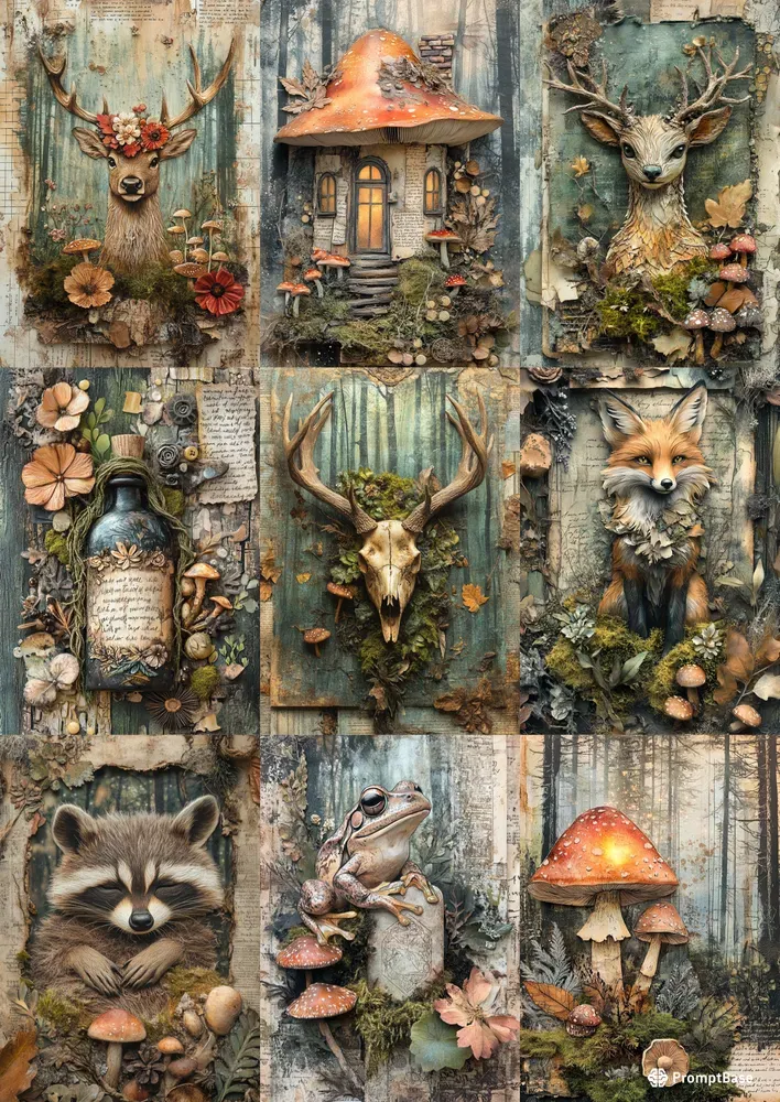 Forest Spirit Lore Junk Journal Pages