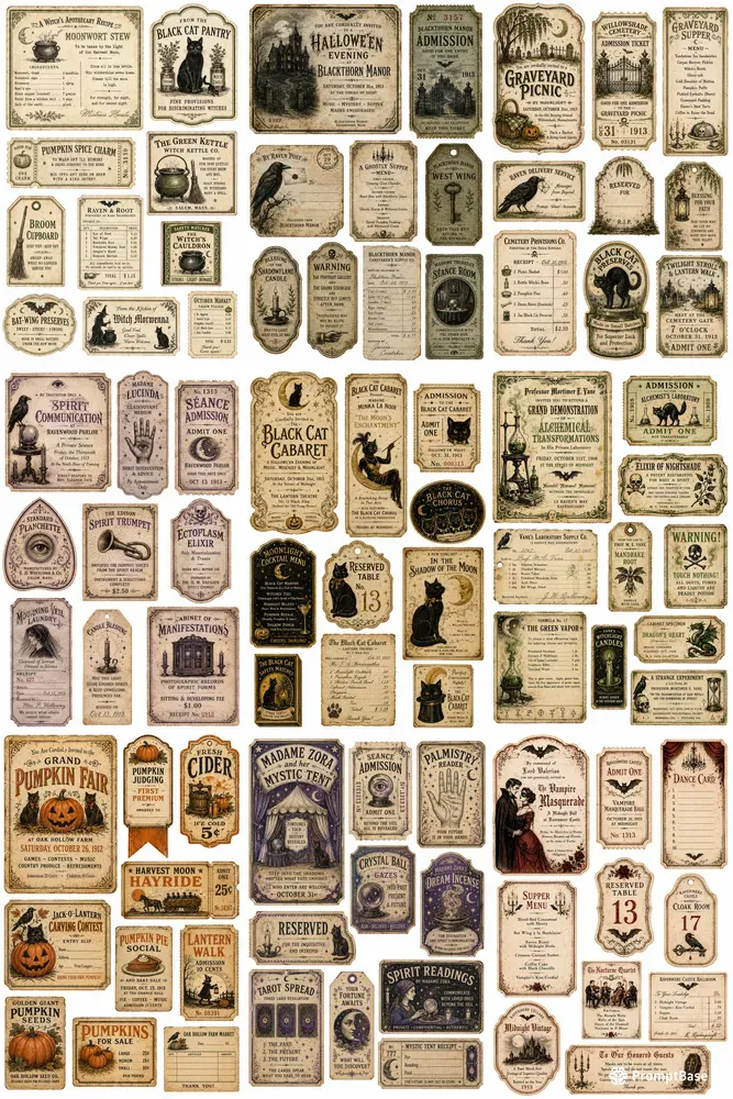 Vintage Halloween Ephemera Sheets