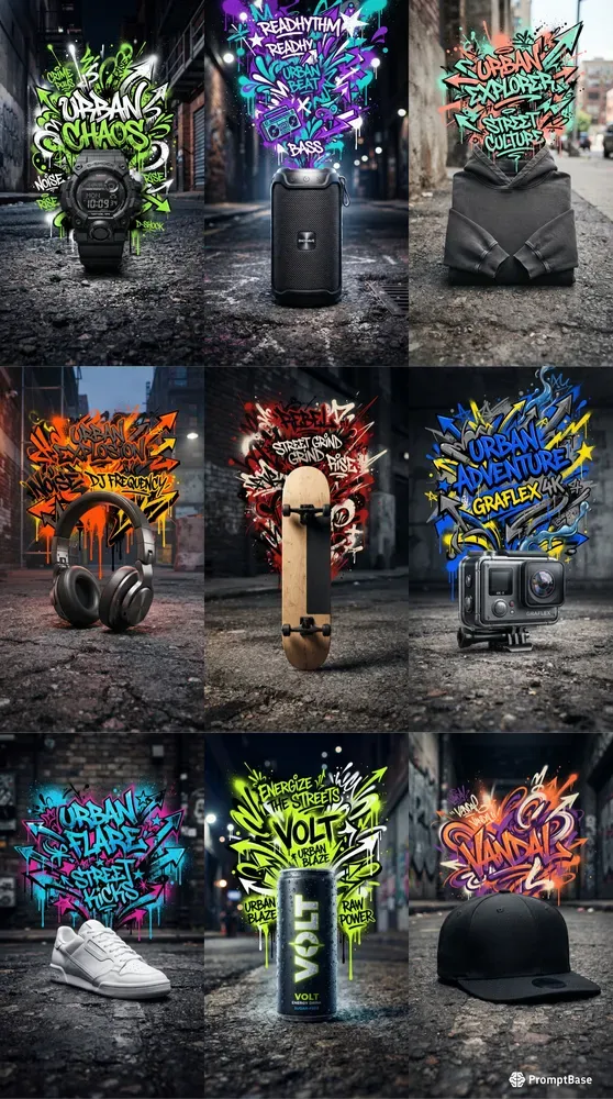 Street Graffiti Drip Product Mockups