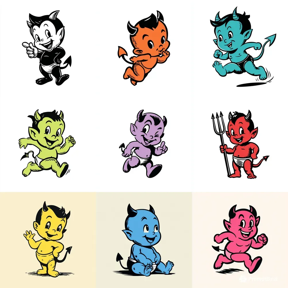 Vintage Devil Mascot Vectors
