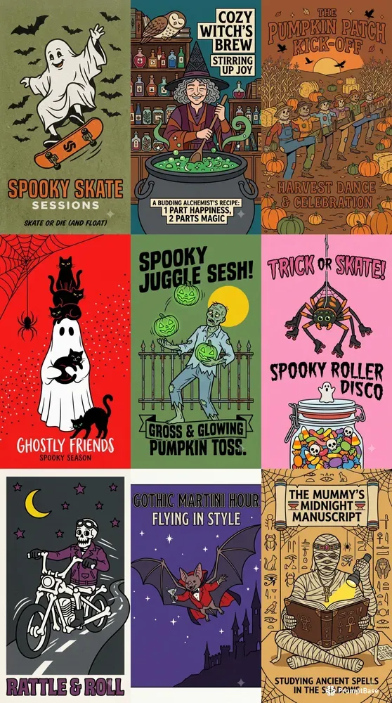 Halloween Flat Character Illustrations