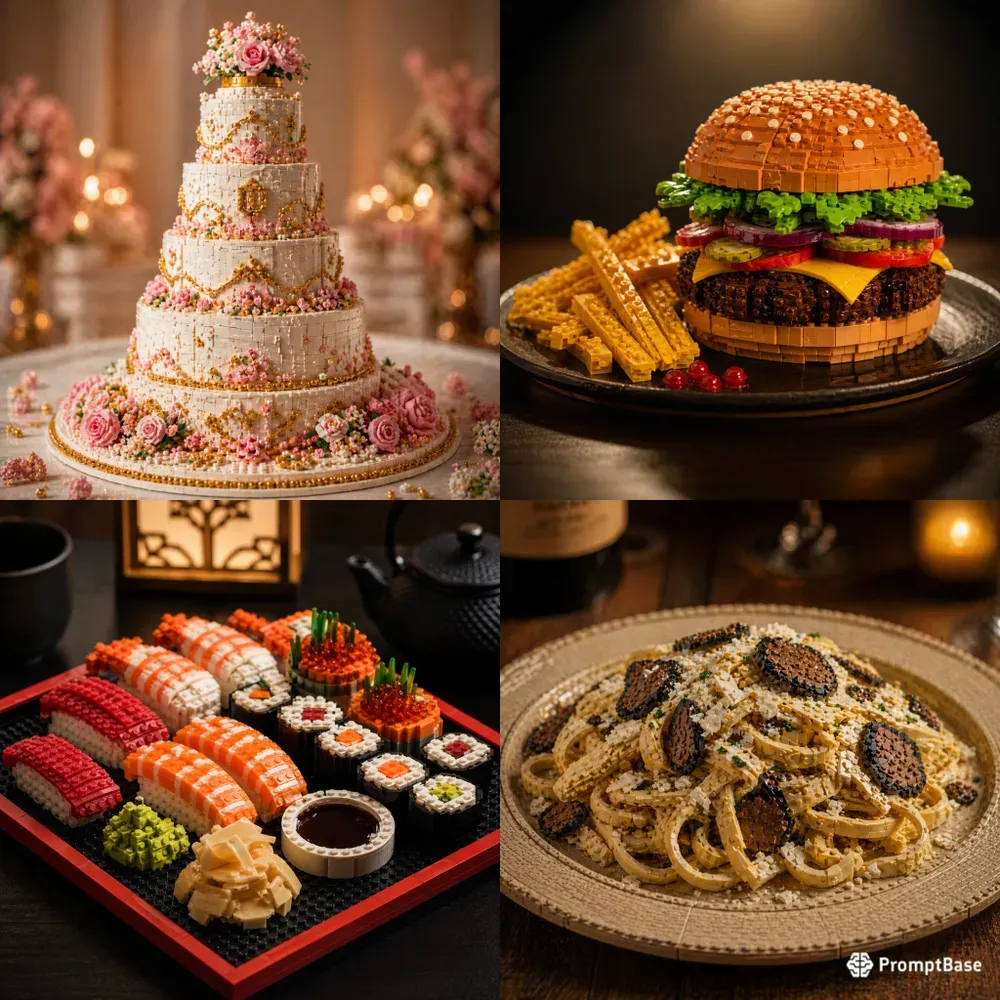 Lego Gourmet Food Photography 8K