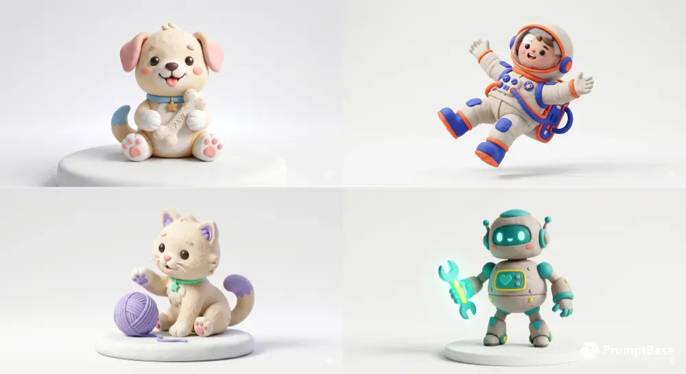 3D Clay Icon Characters