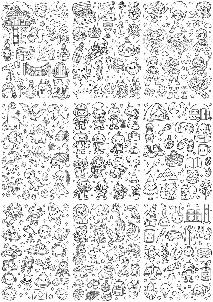 Kawaii Doodle Coloring Page Makers