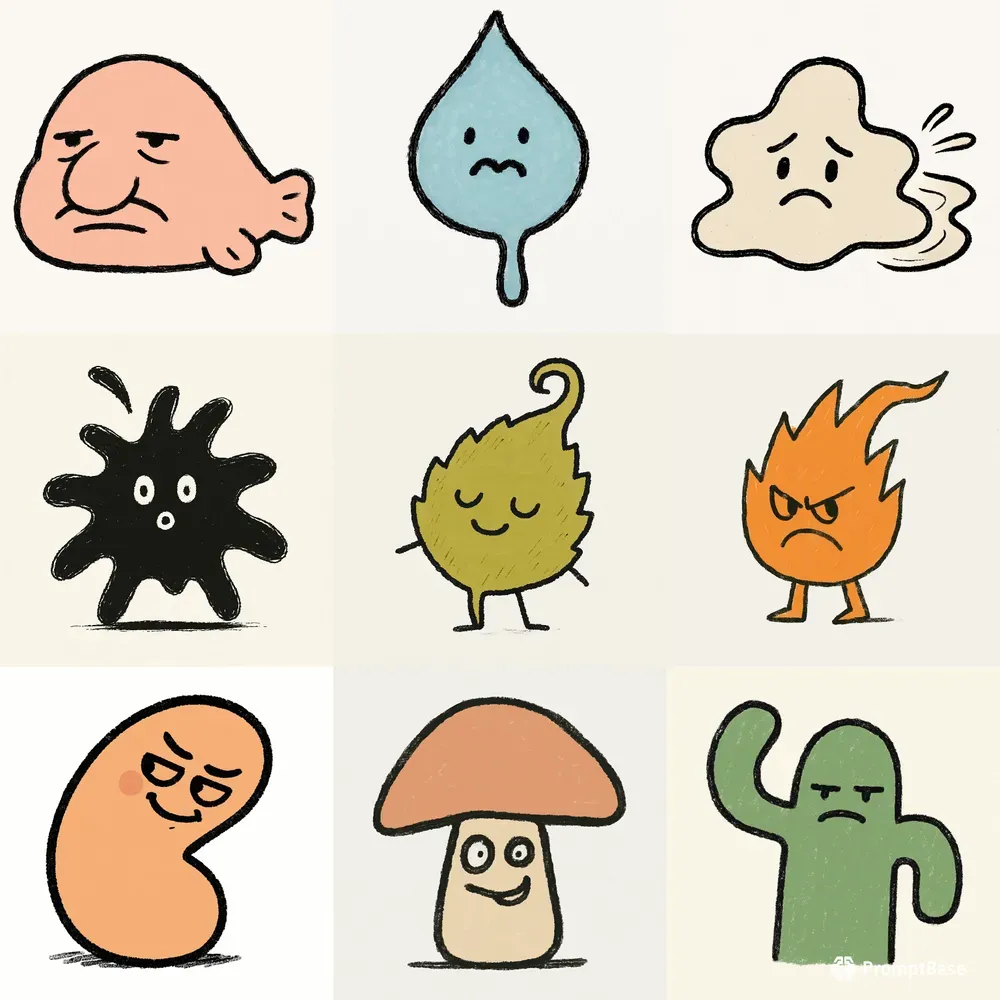 Playful Minimal Shape Characters