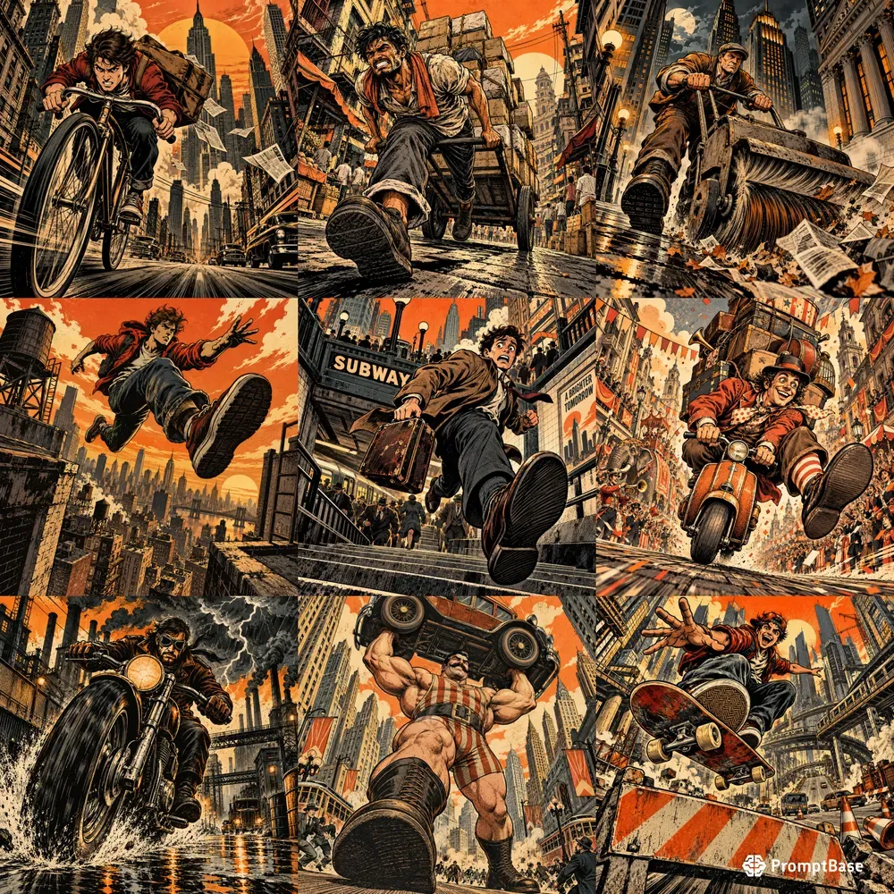 Dynamic Vintage Comic Urban Adventures