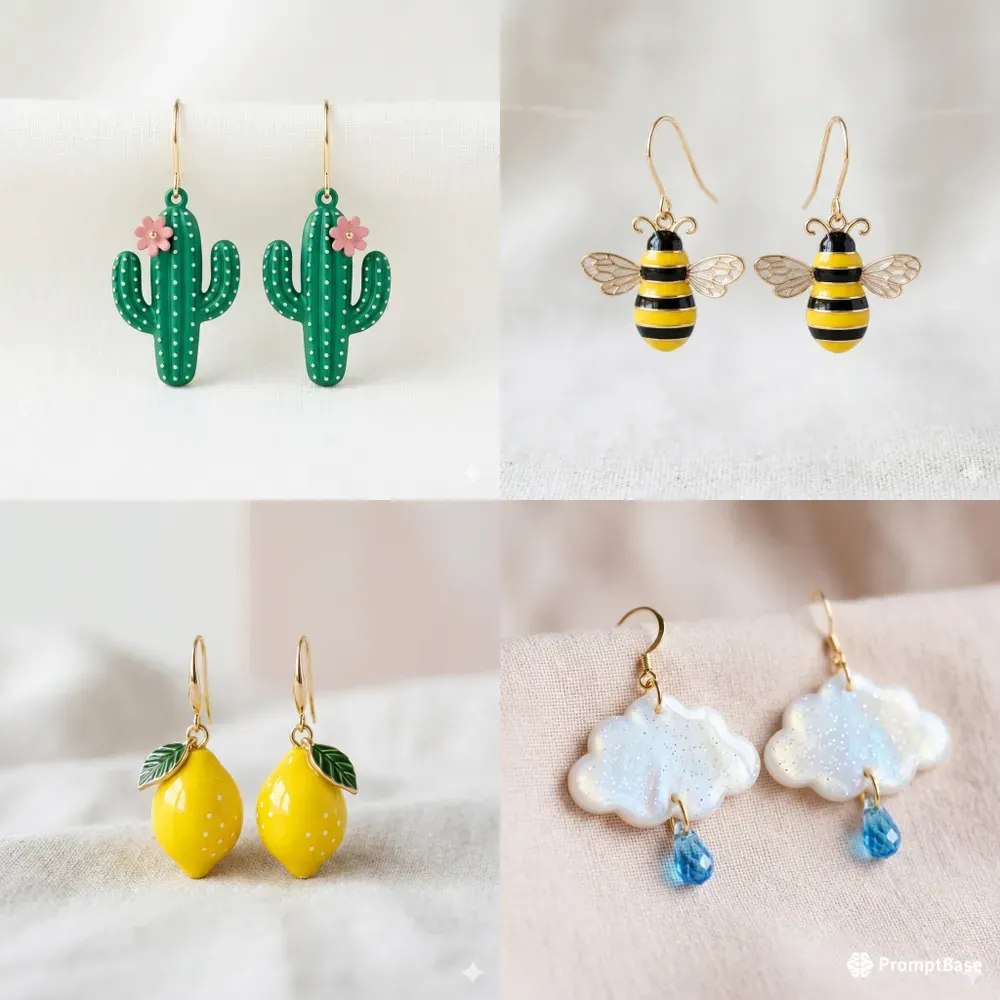 Playful Shaped Earring Photography