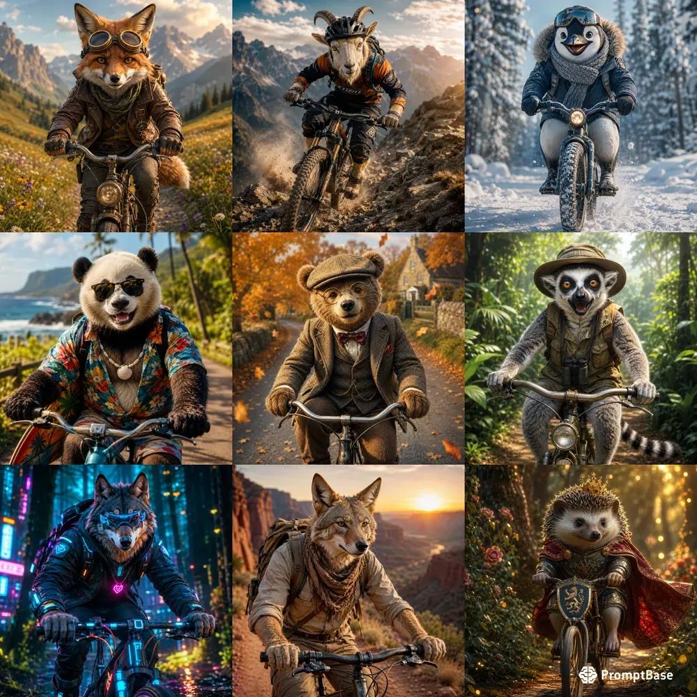 Whimsical Adventure Animal Portraits