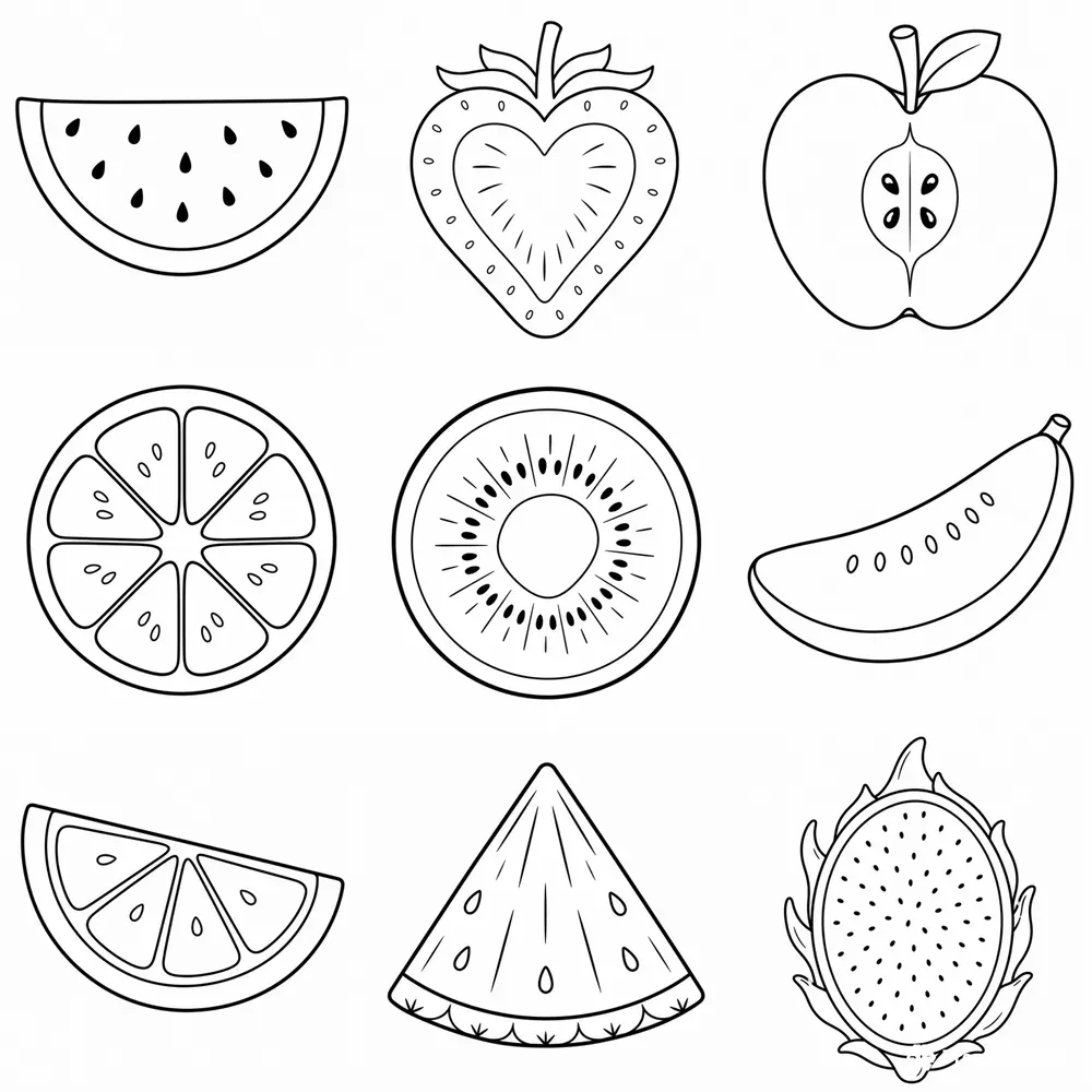 Cute Fruit Coloring Pages