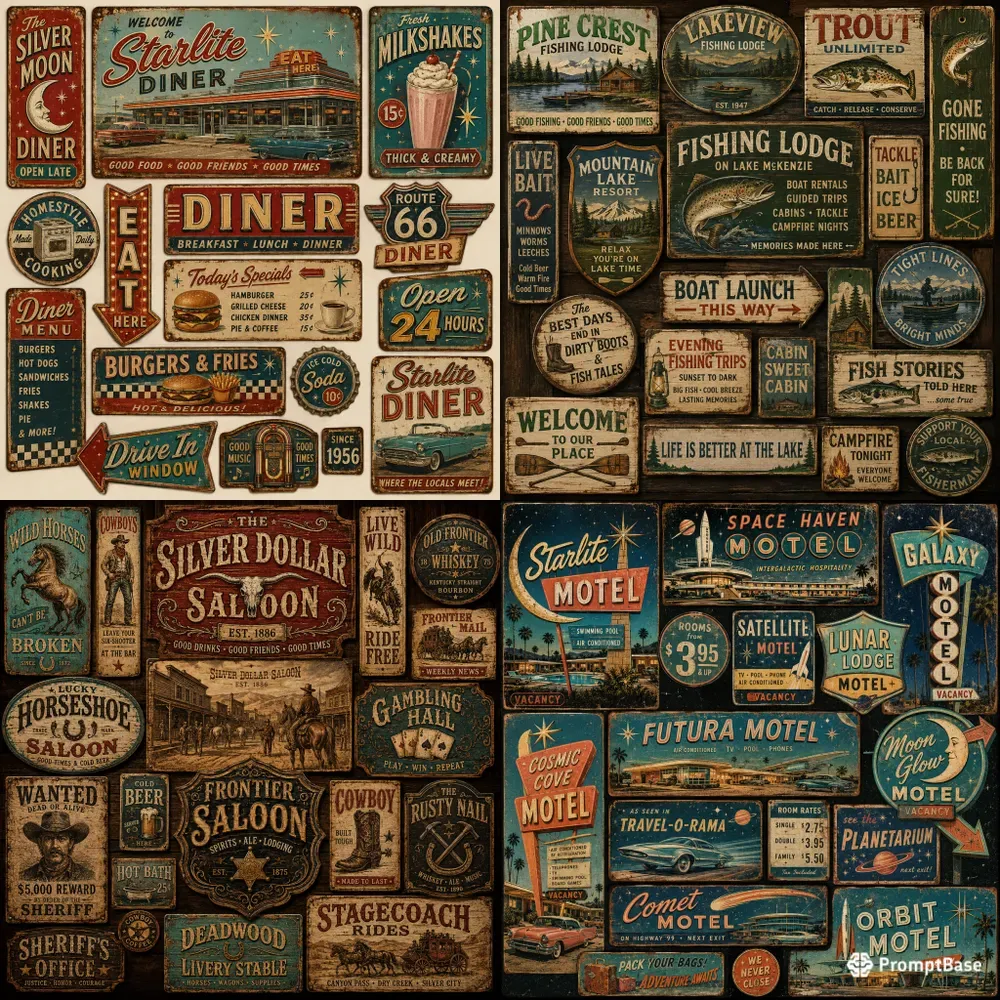 Retro Americana Sign Collections