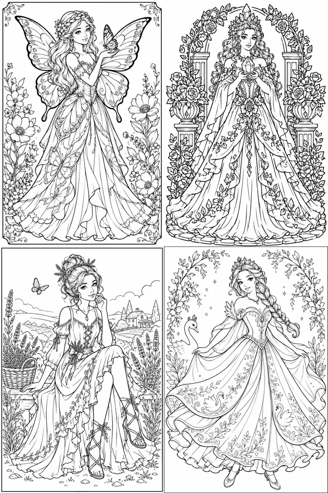Bold Line Fantasy Coloring Pages